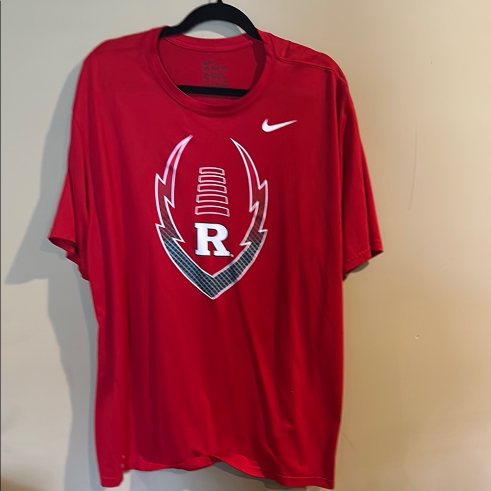 Nike Red Graphic Tee with Football Design